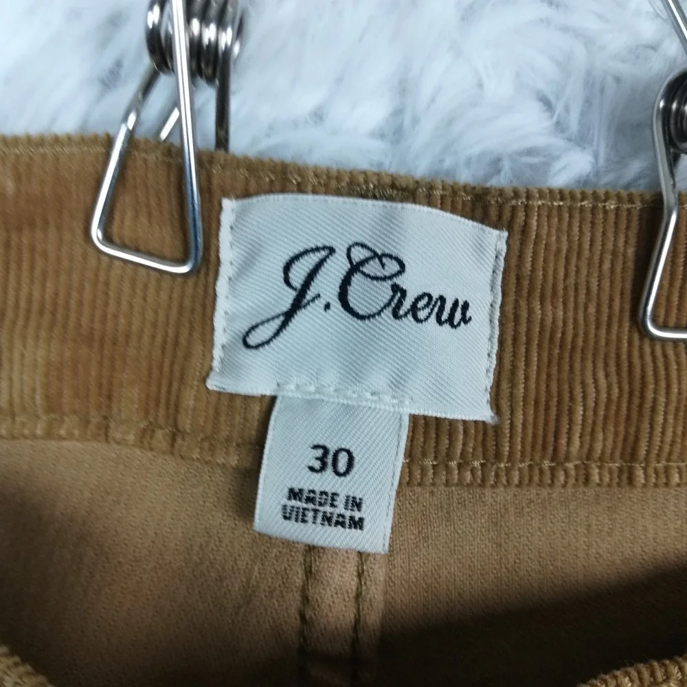 J. Crew Pants Womens Vintage Slim Straight Corduroy Camel Brown High Rise 30